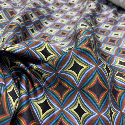 Cotone Rasatello Fantasia Geometrica