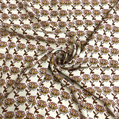 Seta Crepe de Chine  Floreale Geometrica – 1,50 × 1,40 m