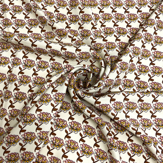 Seta Crepe de Chine  Floreale Geometrica – 1,50 × 1,40 m