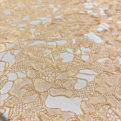 Lace-effect floral jacquard – Peach tone