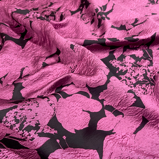 Jacquard floreale – Floreale Fucsia e Nero