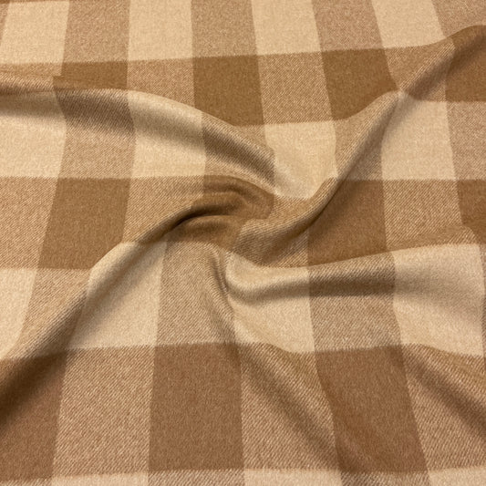 Double Opening Alpaca – Brown and Beige Check
