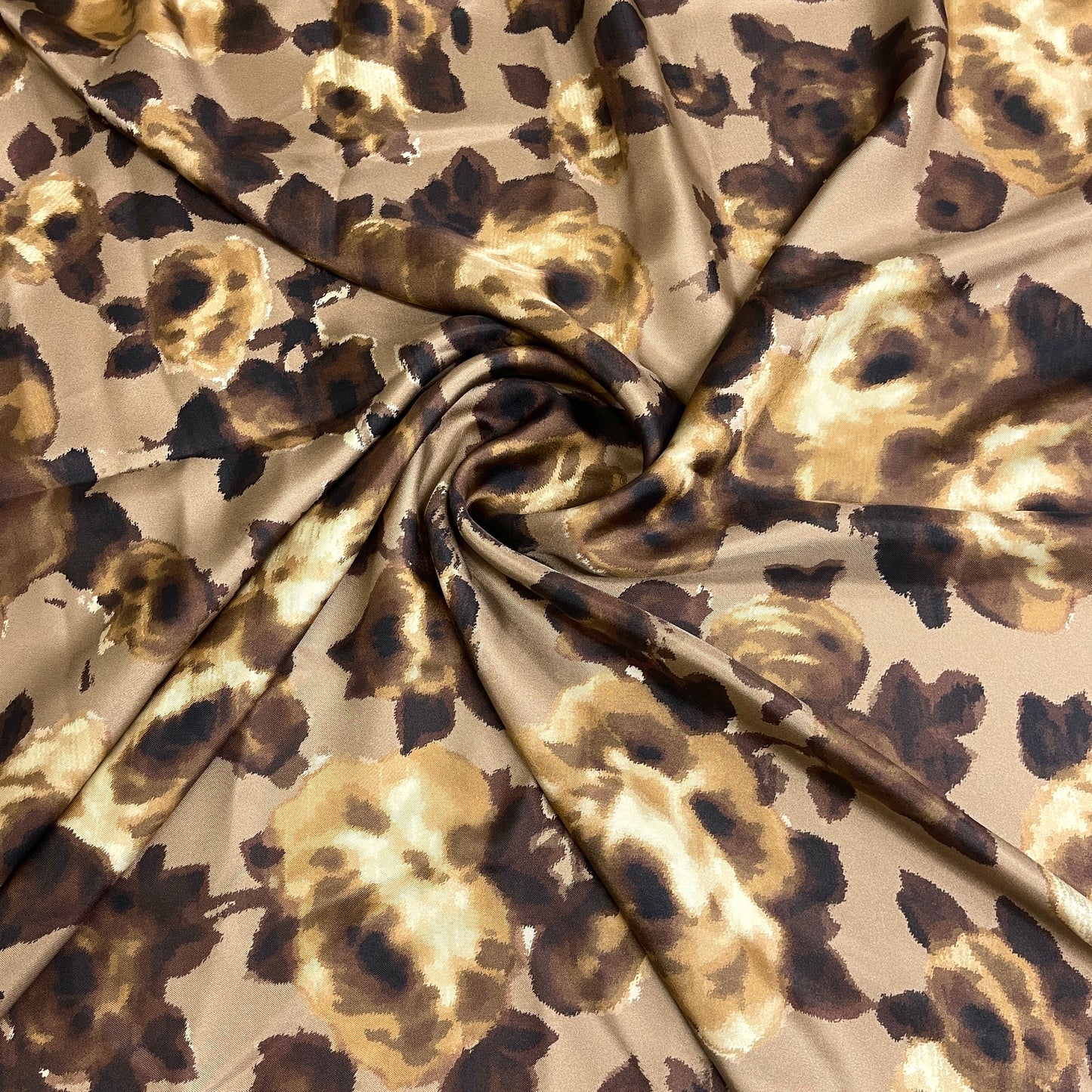 Twill di Seta Floreale Beige Tortora – 2,20 × 1,40 m