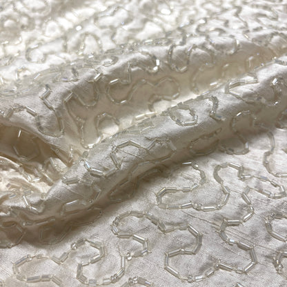 Couture Ivory Embroidered Silk Shantung