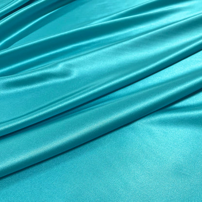 Raso di Seta Elasticizzato Turchese Acqua