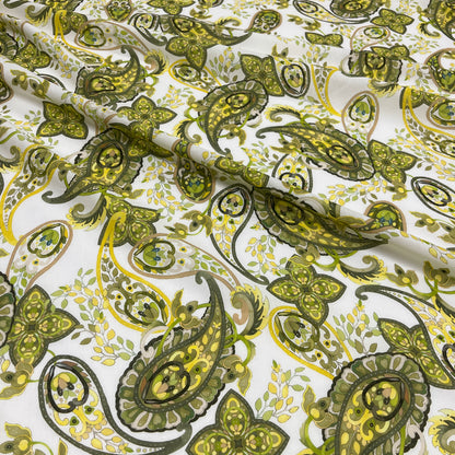 Cotone Leggero Paisley Verde