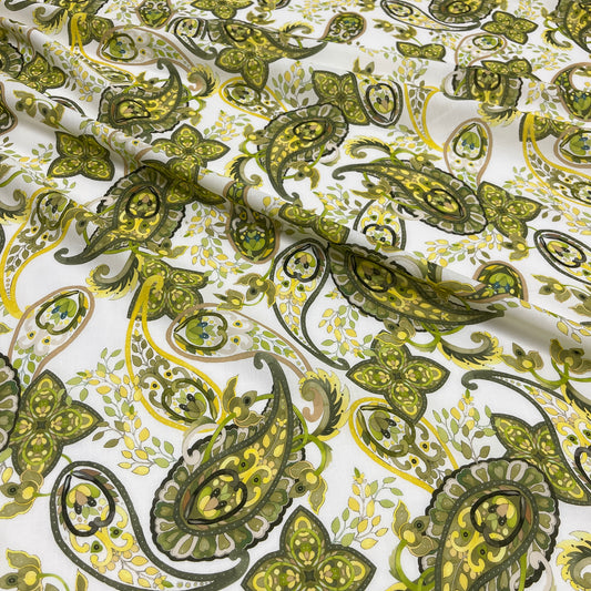 Cotone Leggero Paisley Verde