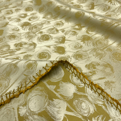 Cady Viscosa Jacquard Satinato Floreale Verde