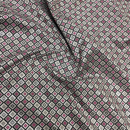 Geometric jacquard - black, grey, and fuchsia