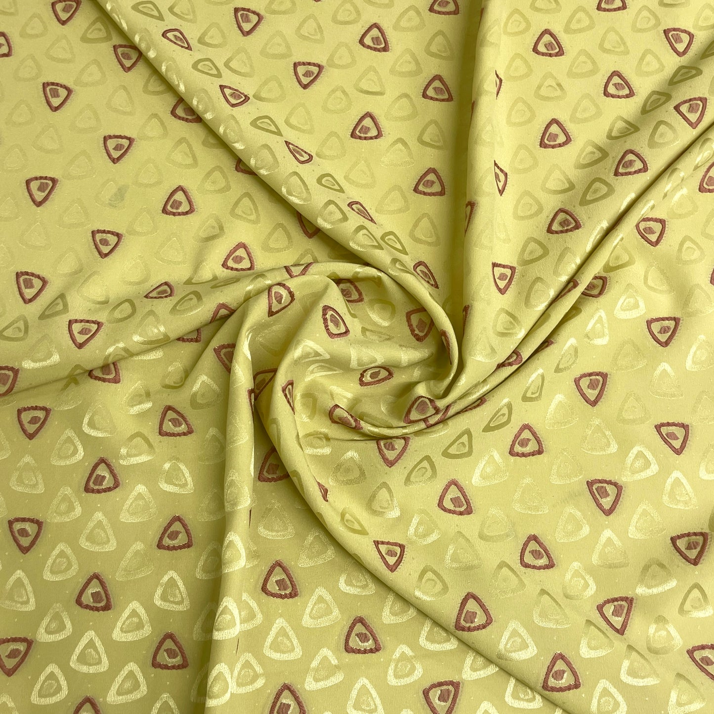 Seta Jacquard Geometrica Verde Salvia – 1,40 × 1,40 m