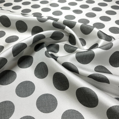Mother-of-Pearl Grey Polka Dot Silk Twill