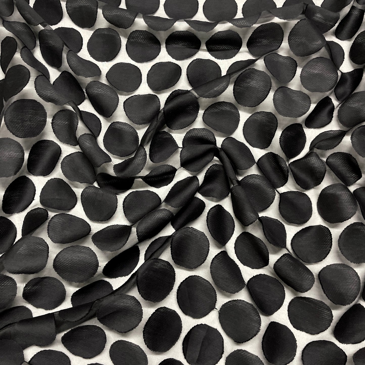 Jacquard Pois- Base Trasparente in Seta