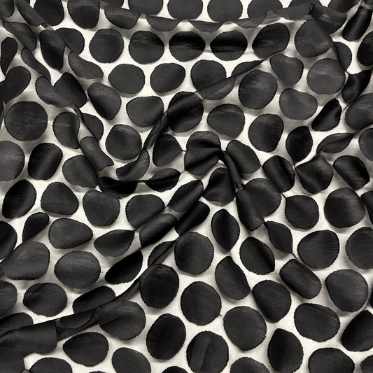 Jacquard Pois- Base Trasparente in Seta