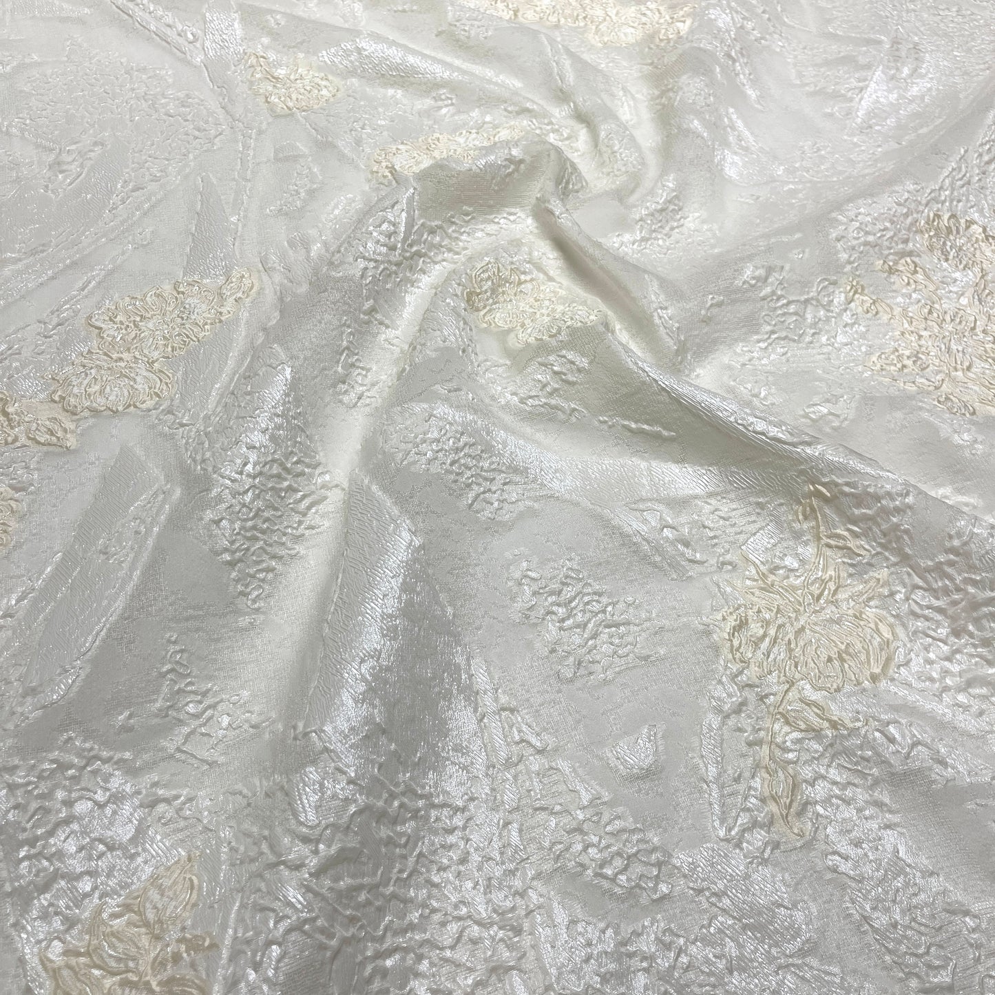 Silk Floral Fil Coupé Ivory