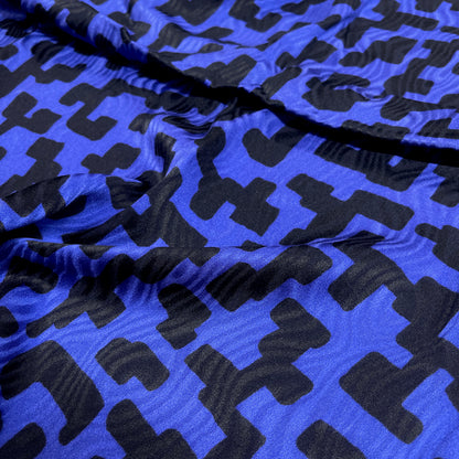 Seta Jacquard Geometrica Blu Elettrico – 1,50 × 1,40 m