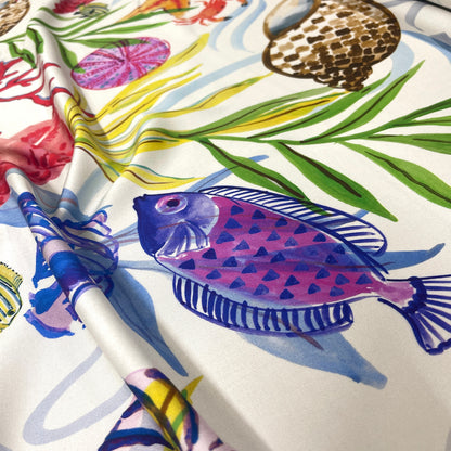 Satin di Viscosa - Fantasia Marina Multicolor