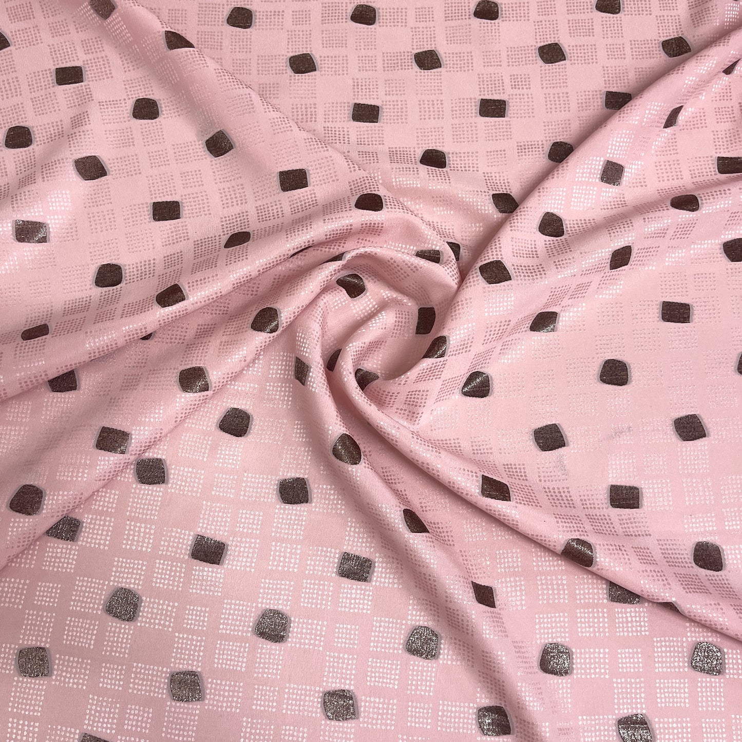 Seta Jacquard Rosa Geometrica – 2,10 × 1,40 m