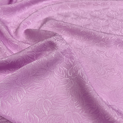 Seta Jacquard Lilla con Motivo Foglie – 2,70 × 1,40 m