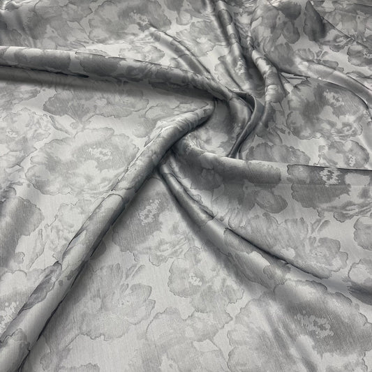Organza Fil Coupé -Floreale Grigio Perla