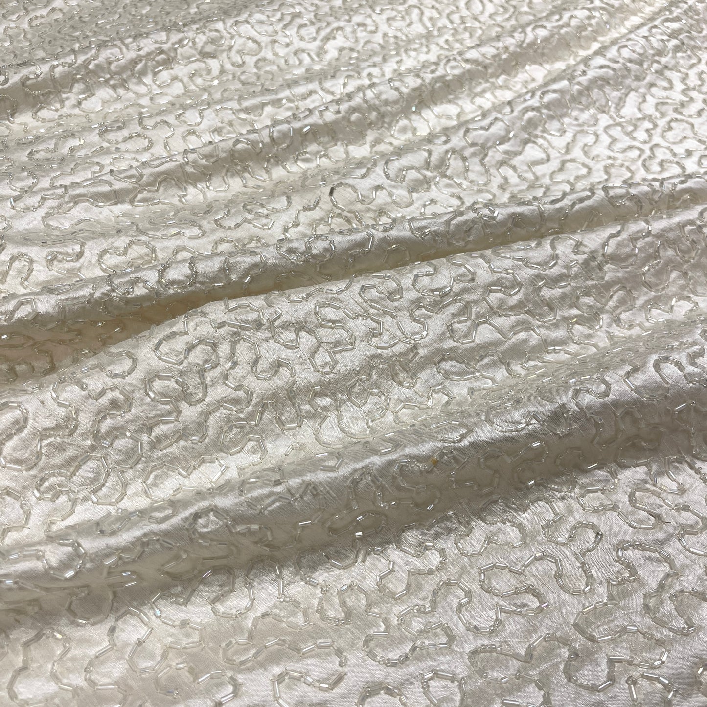 Couture Ivory Embroidered Silk Shantung