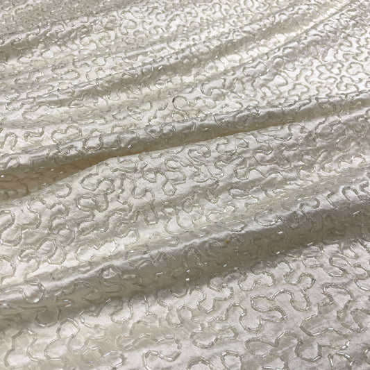 Shantung di Seta Ricamato Avorio Couture