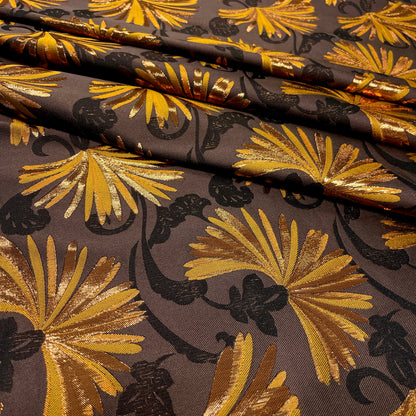 Luminous floral jacquard – Laminated brown