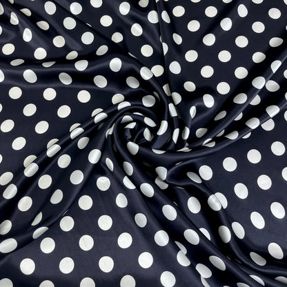 Raso di Seta a Pois Bianco e Nero – 2,40 × 1,40 m