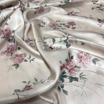 Twill di Seta Floreale Avorio  | 2,50 × 1,40 m