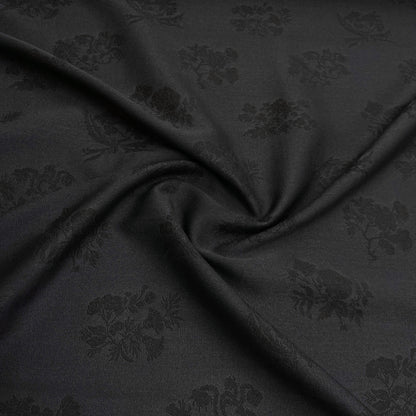 Lana Vergine Seta e Cashmere Jacquard Felpato  – Nero (Peso Medio)