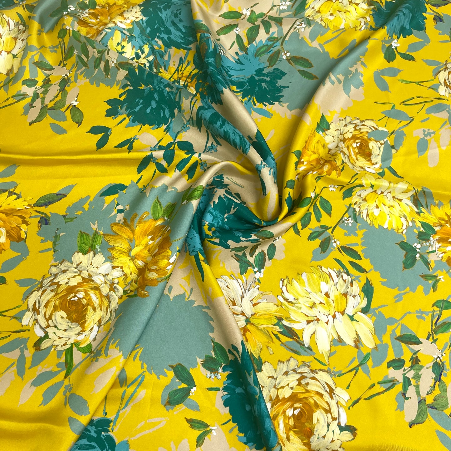 Twill di Seta Floreale Giallo | 1,70 × 1,40 m
