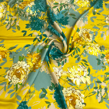 Twill di Seta Floreale Giallo | 1,70 × 1,40 m
