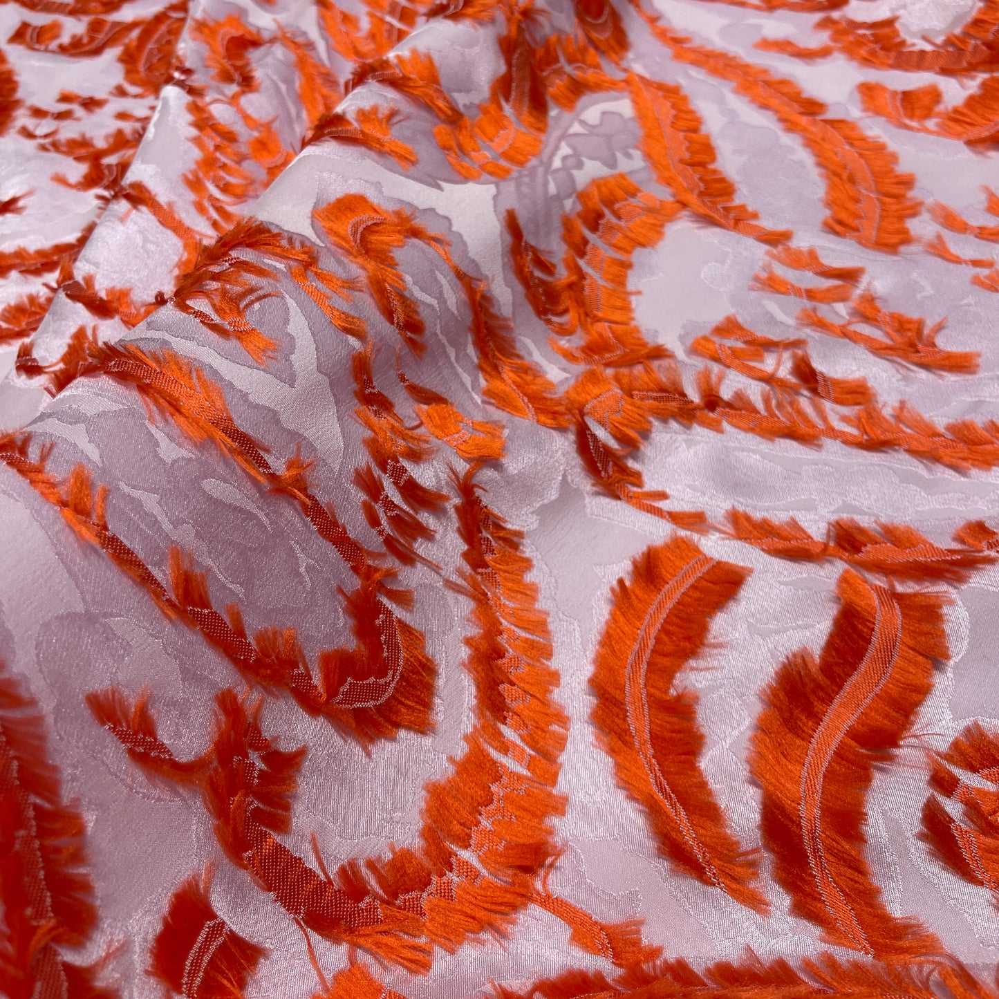 Jacquard Seta Viscosa -  Fil Coupé   Fondo Lilla Chiaro