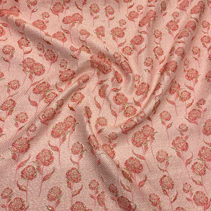 Floral Jacquard Silk – Pink and Gold