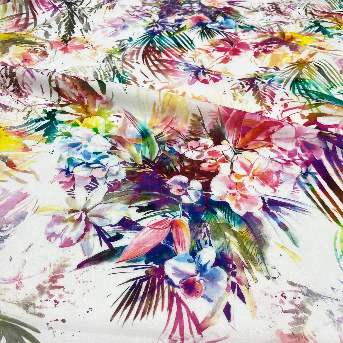 Cotone Fantasia Tropicale Acquerello 1