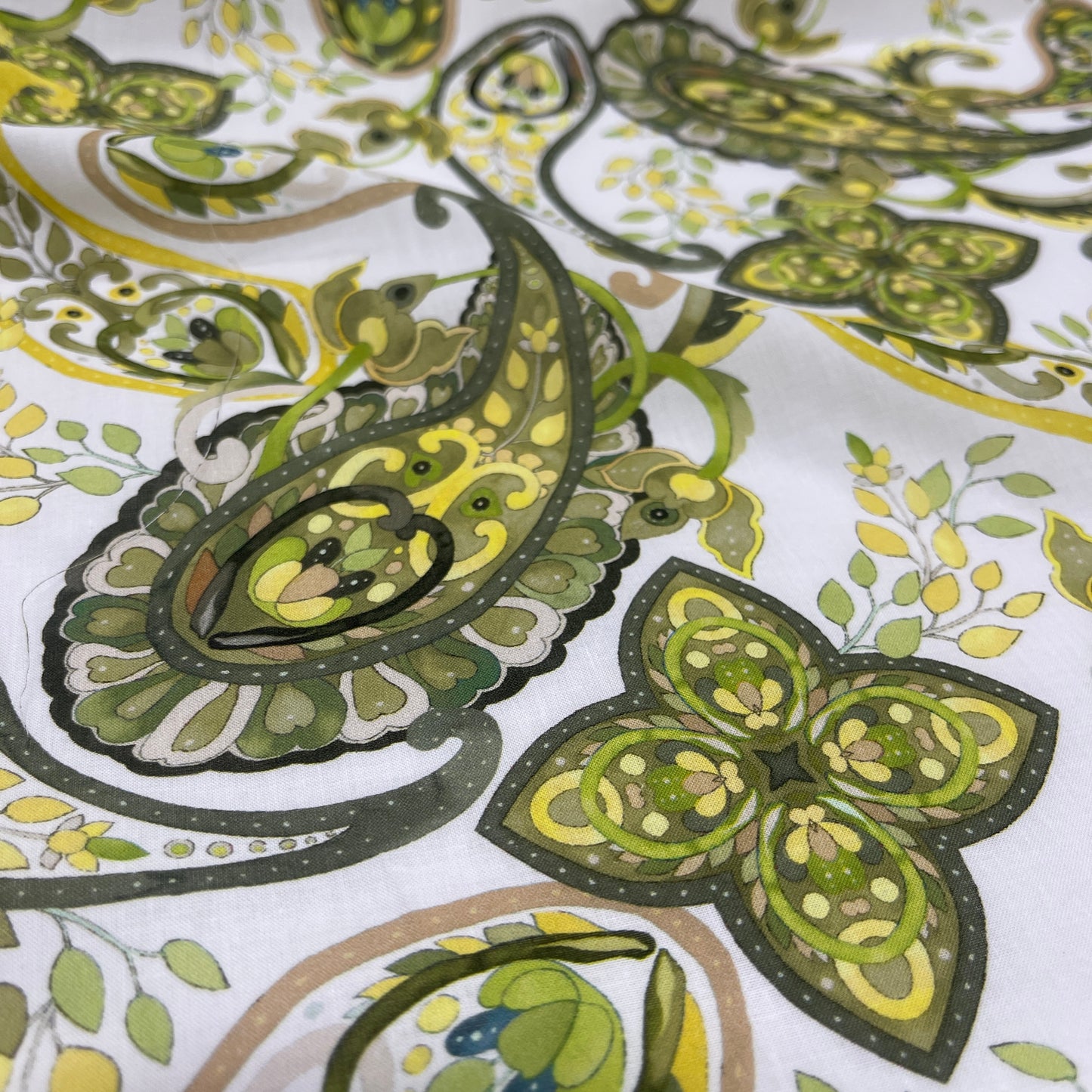 Cotone Leggero Paisley Verde