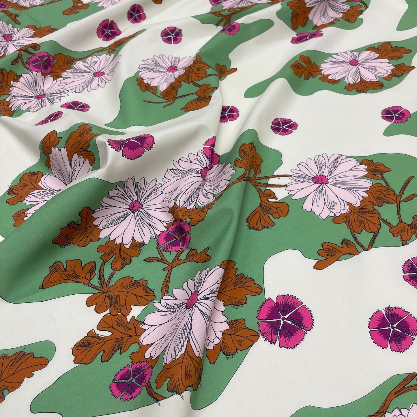 Cotone Popeline Fiori Multicolore