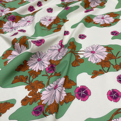 Cotone Popeline Fiori Multicolore