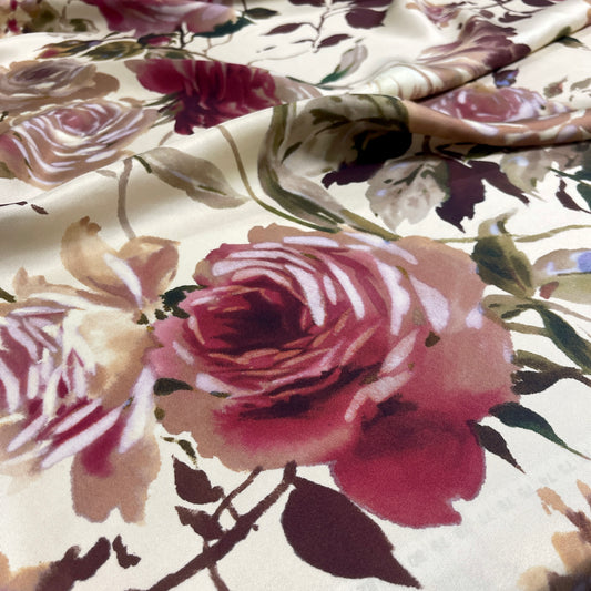 Twill di Seta Floreale Rose| 1,70 × 1,40 m