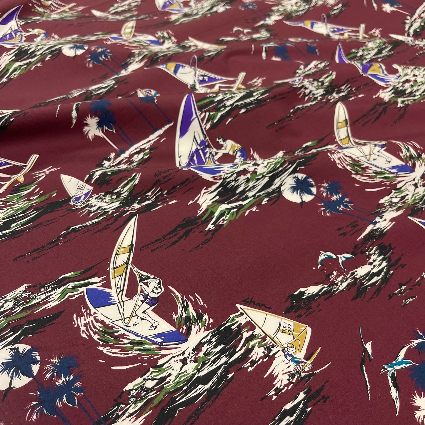 Bordeaux Nautical Poplin Cotton