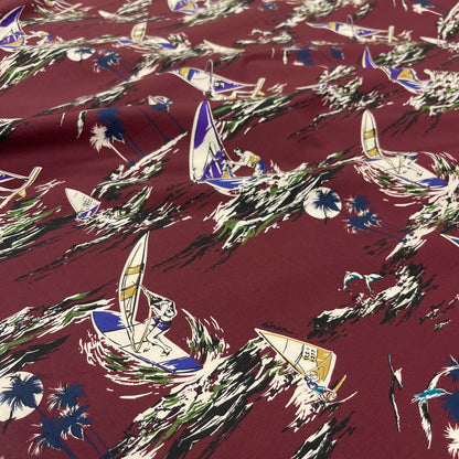 Bordeaux Nautical Poplin Cotton
