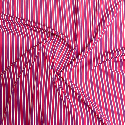 Cotone a Righe Fucsia, Lilla e Bianco