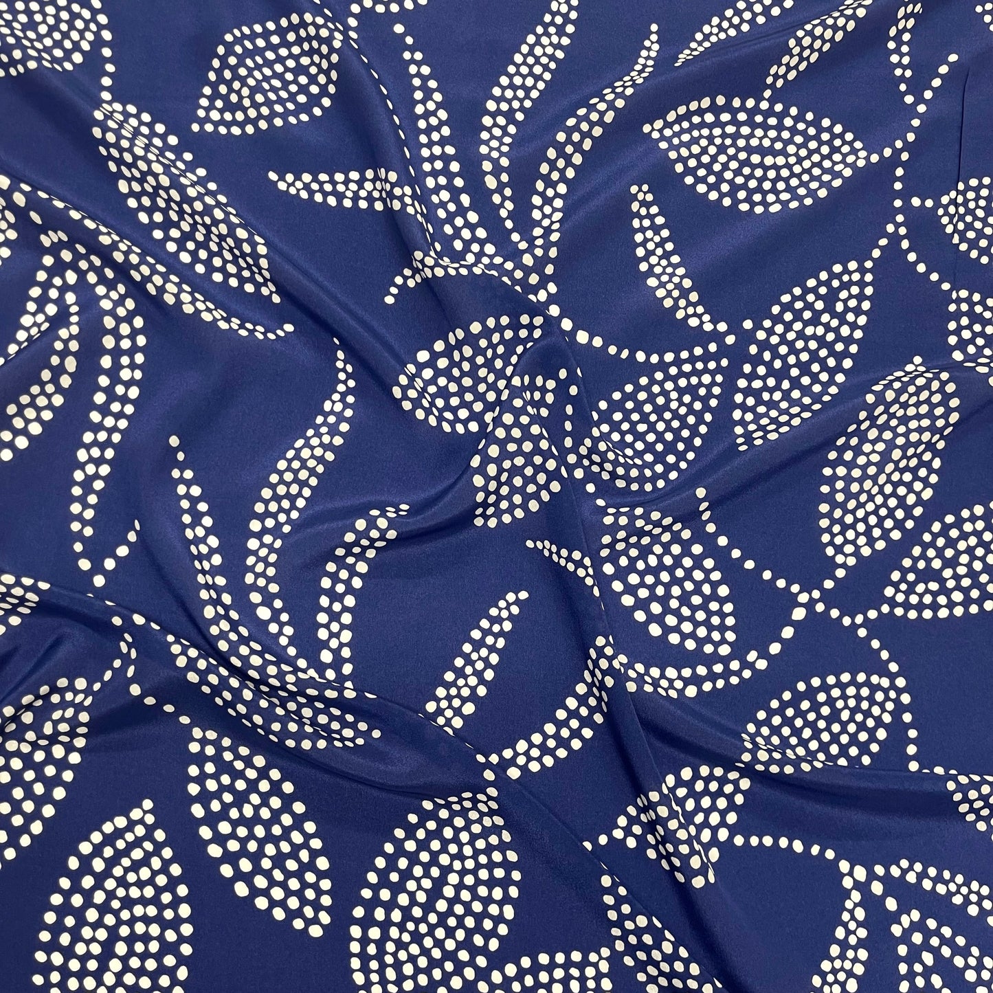 Seta Crepe Fantasia Blu