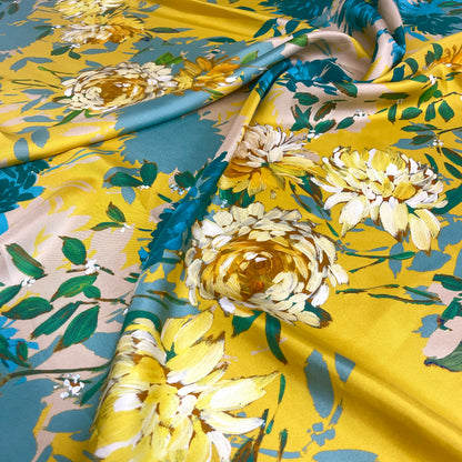 Twill di Seta Floreale Giallo | 1,70 × 1,40 m