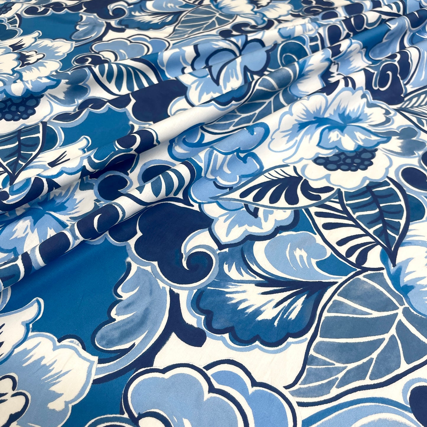 Cotone Fantasia - Floreale Blu