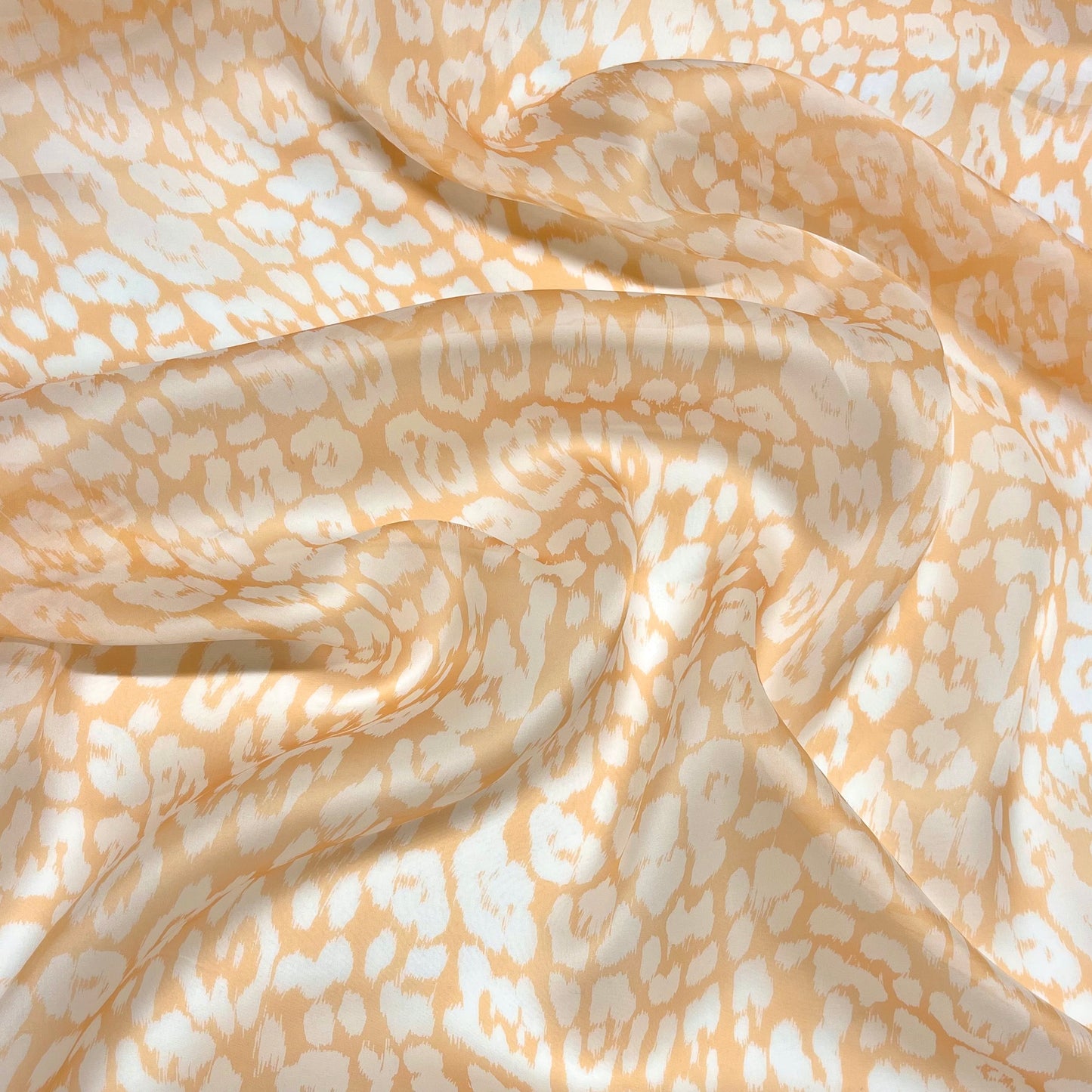Silk Organza -Light Orange Animal Print