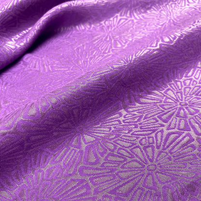 Jacquard Seta Lamé - Fiori Geometrici Viola