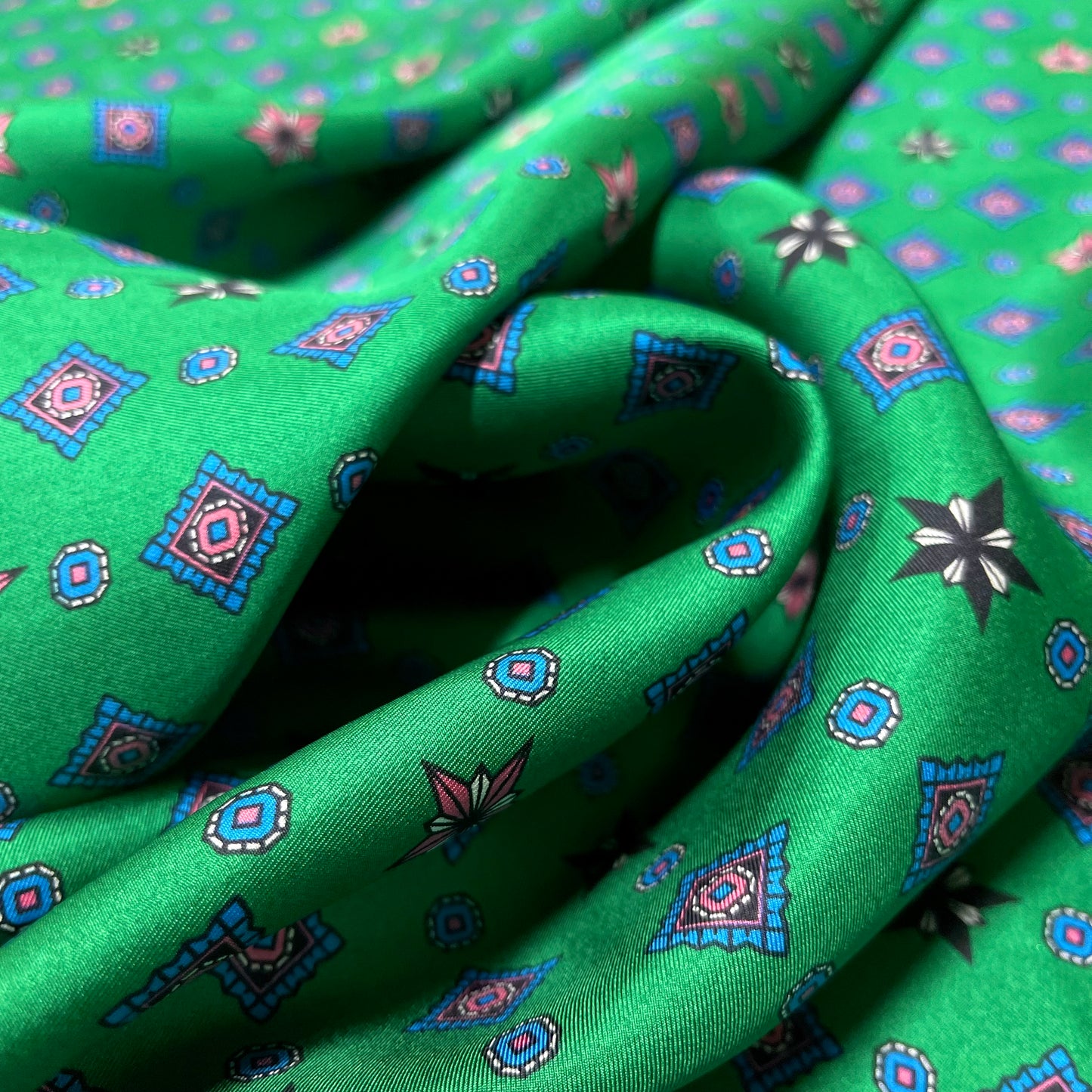 Twill Seta Verde Micro