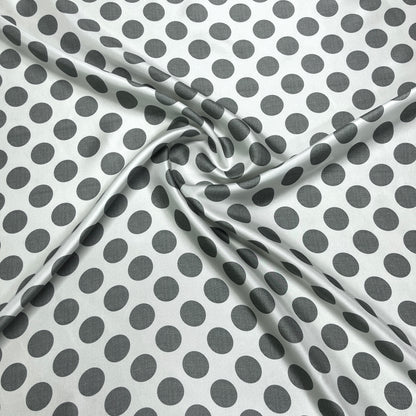 Mother-of-Pearl Grey Polka Dot Silk Twill