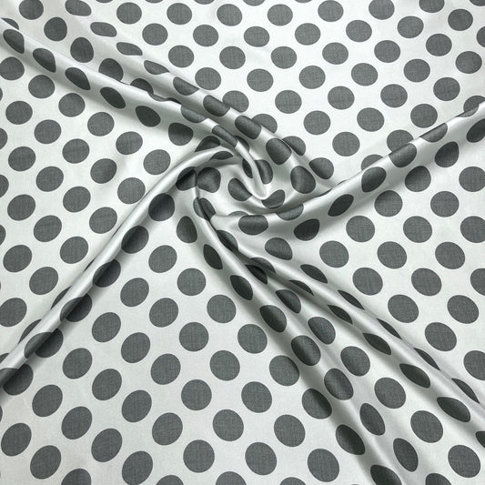 Twill di Seta Pois Grigio Perla