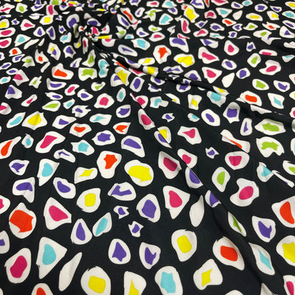 Jersey di Viscosa - Maculata Multicolor Nero